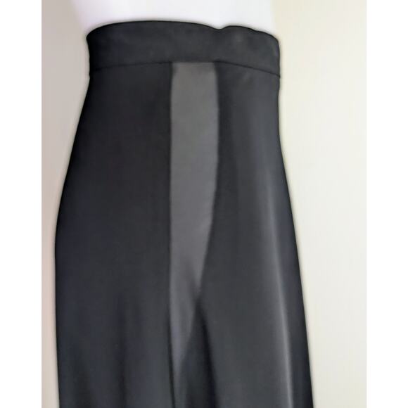 Bianca Nygard VTG Black Midi Flare Wrap Skirt Sheer Overlay Dressy Party Sz 16 - Picture 5 of 10